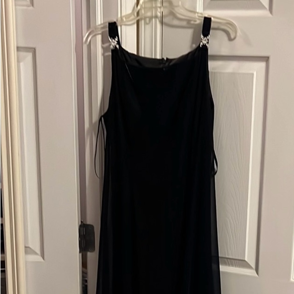 Fancy glittery dress with rhinestone shoulders